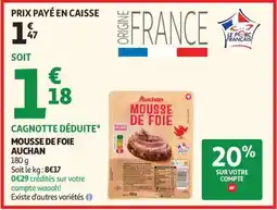 Auchan MOUSSE DE FOIE AUCHAN offre