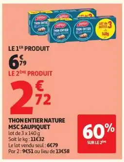 Auchan Thon Entier Nature Msc Saupiquet offre