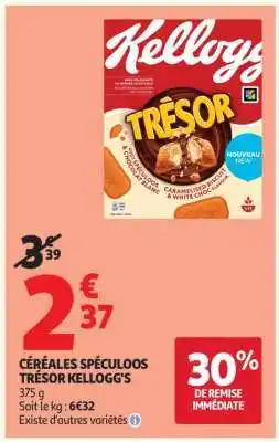 Auchan CÉRÉALES SPÉCULOOS TRÉSOR KELLOGG'S offre