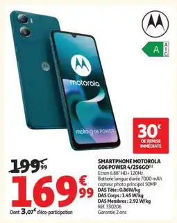Auchan SMARTPHONE MOTOROLA G06 POWER 4/256GO offre