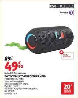 Auchan ENCEINTE BLUETOOTH PORTABLE M790 offre