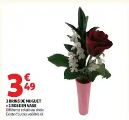 Auchan 3 BRINS DE MUGUET + 1 ROSE EN VASE offre