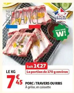 Auchan Porc : Travers Ou Ribs offre