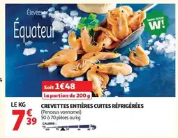 Auchan Crevettes Entières Cuites Réfrigérées offre