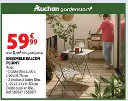 Auchan ENSEMBLE BALCON PLIANT offre