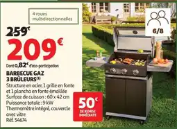 Auchan Barbecue Gaz 3 Brûleurs offre