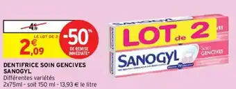 Intermarché Hyper Dentifrice soin gencives sanogyl offre