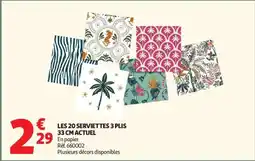 Auchan Les 20 Serviettes 3 Plis 33 Cm Actuel offre