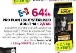 Kiriel Pro plan light sterilised adult offre