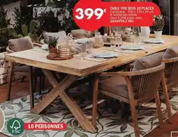 La Foir'Fouille Table fixe bois 10 places offre