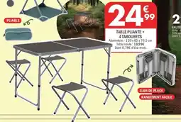 La Foir'Fouille Table pliante + 4 tabourets offre