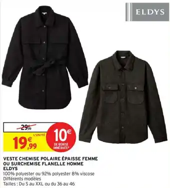 Intermarché Hyper Veste chemise polaire épaisse femme offre