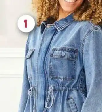 Veste zippée en denim ceinturée femme eldys