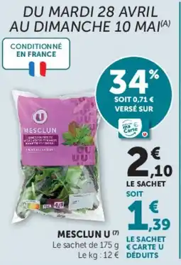 Super U MESCLUN U offre