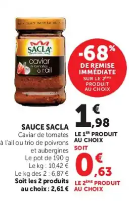Super U SAUCE SACLA offre