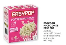 Super U POPCORN MICRO ONDE EASY POP offre