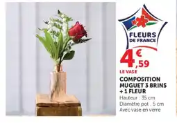 Super U COMPOSITION MUGUET 3 BRINS +1 FLEUR offre