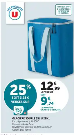 Super U Glacière souple 35l u 2en1 offre