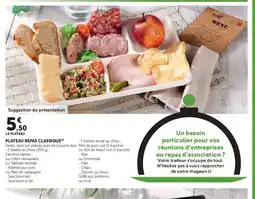 Hyper U Plateau repas classique offre