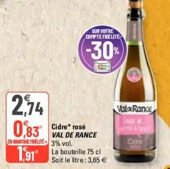 Cidre rosé VAL DE RANCE