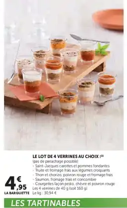 Hyper U Le lot de 4 verrines au choix offre