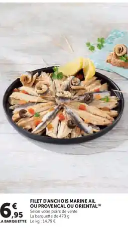 Hyper U Filet d'anchois marine ail ou provencal ou oriental offre