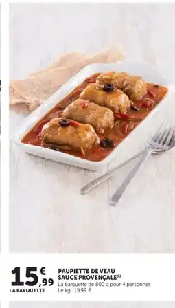 Hyper U Paupiette de veau offre