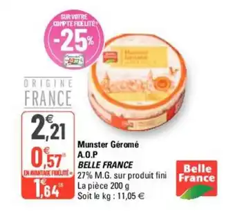 Munster géromé A.O.P BELL FRANCE