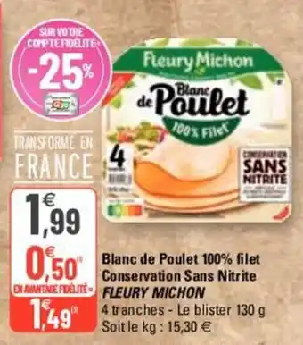 G20 Blanc de poulet 100% filet offre