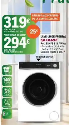 E.Leclerc LAVE LINGE FRONTAL 'SHARP' offre