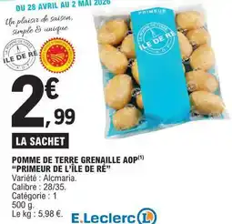 E.Leclerc POMME DE TERRE GRENAILLE AOP offre