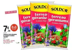 E.Leclerc TERREAU POUR GÉRANIUM ET PLANTES FLEURIES SOLDOR offre