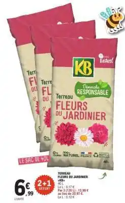 E.Leclerc TERREAU FLEURS DU JARDINIER offre