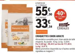 E.Leclerc Nature's Variety Croquettes Chien Adulte offre