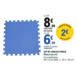 E.Leclerc LOT DE 9 DALLES PUZZLE offre