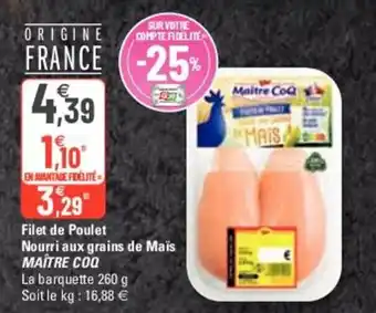G20 Filet de poulet nourri aux grains de maïs offre