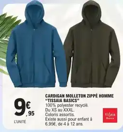 E.Leclerc Xs - cardigan molleton zippé homme tissaia basics offre