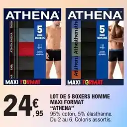 E.Leclerc Athena - lot de 5 boxers homme maxi format offre