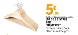 E.Leclerc Lot de 8 cintres bois offre