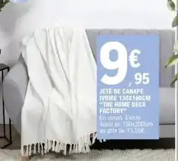 E.Leclerc Jeté de canapé ivoire 130x160cm the home deco factory offre