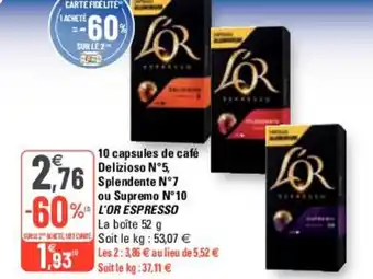 G20 10 Capsules de café offre