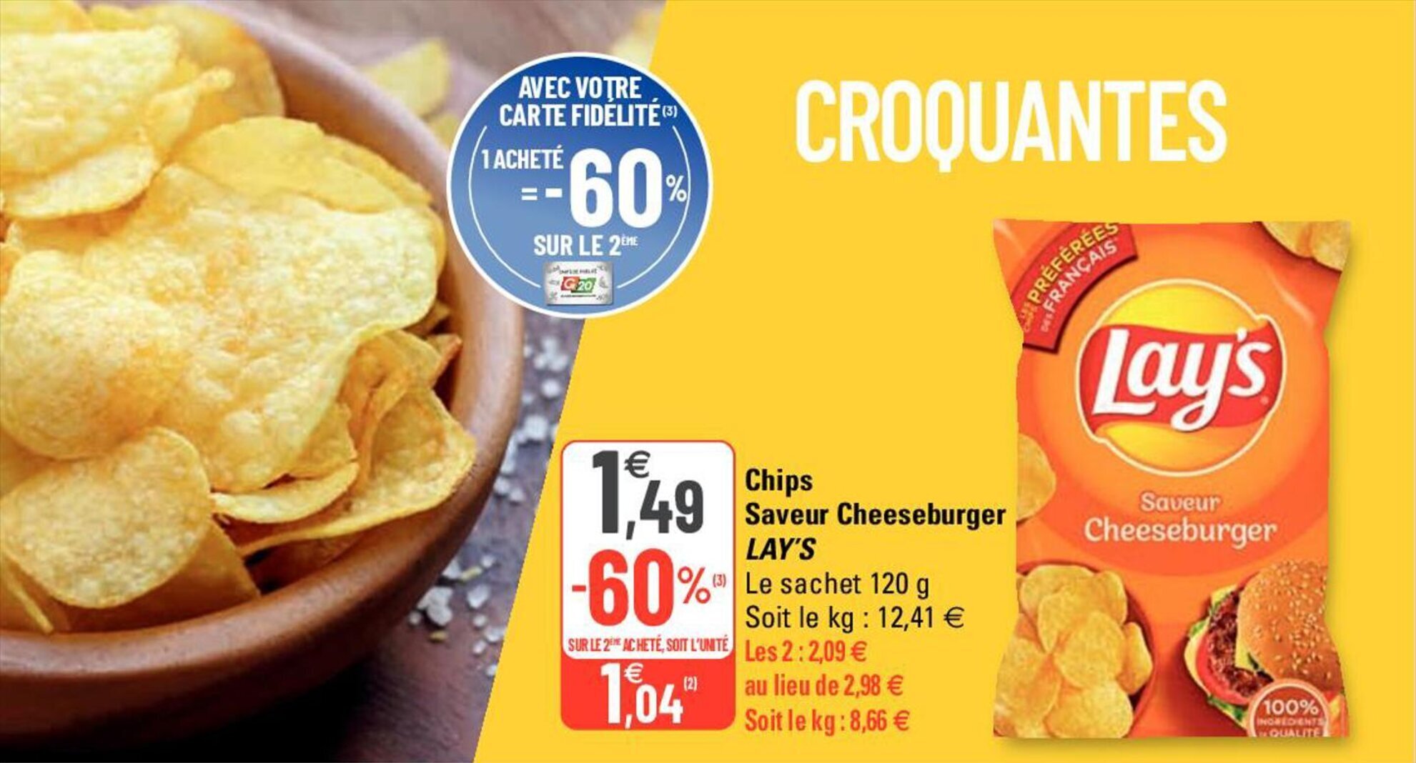 Promo Chips saveur cheeseburger LAY'S chez G20