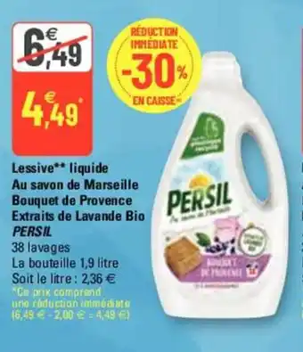 G20 Lessive liquide Au savon de Marseille offre