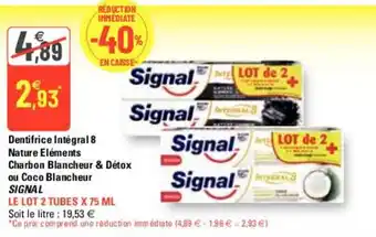 G20 Dentifrice Intégral 8 Nature Eléments Charbon Blancheur & Detox offre