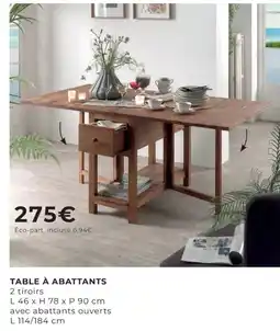 Cocktail Scandinave TABLE À ABATTANTS offre