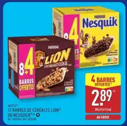 ALDI 12 BARRES DE CÉRÉALES LION OU NESQUIK offre