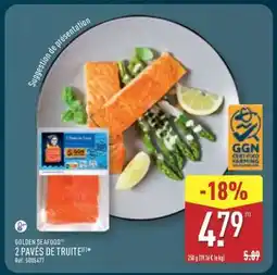 ALDI GOLDEN SEAFOOD 2 PAVÉS DE TRUITE offre