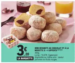 E.Leclerc MINI BEIGNETS AU CHOCOLAT ET À LA NOISETTE 8 + 4 OFFERTS offre