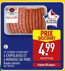 ALDI 6 Chipolatas et 6 Merguez au Porc offre
