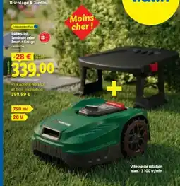 Lidl PARKSIDE Tondeuse robot Smart + Garage offre
